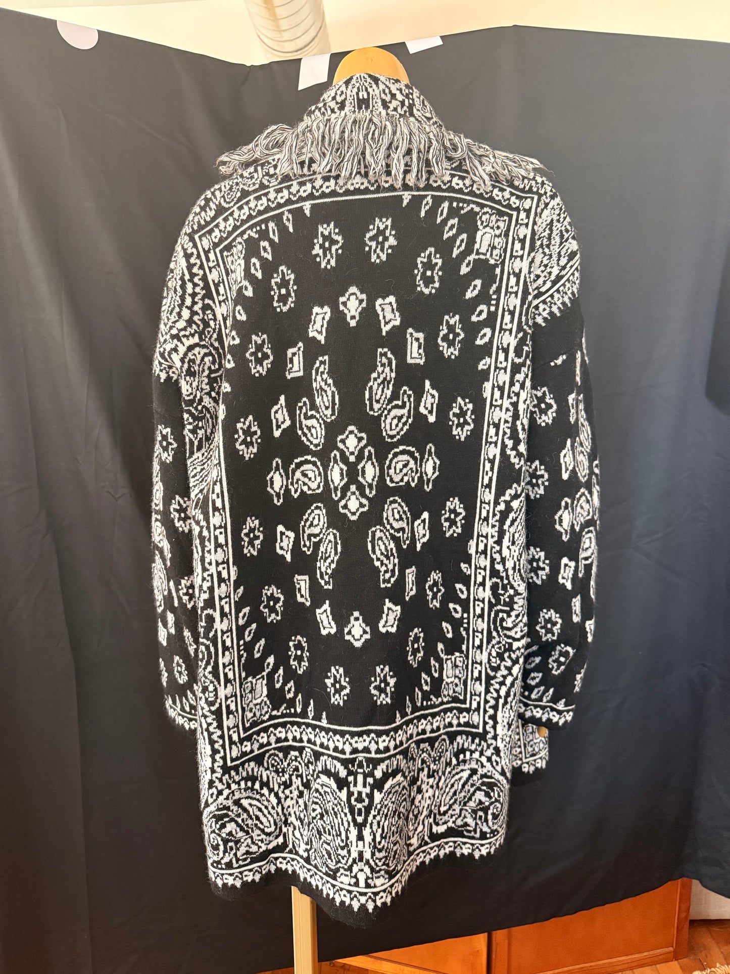 Black Paisley Cardigan