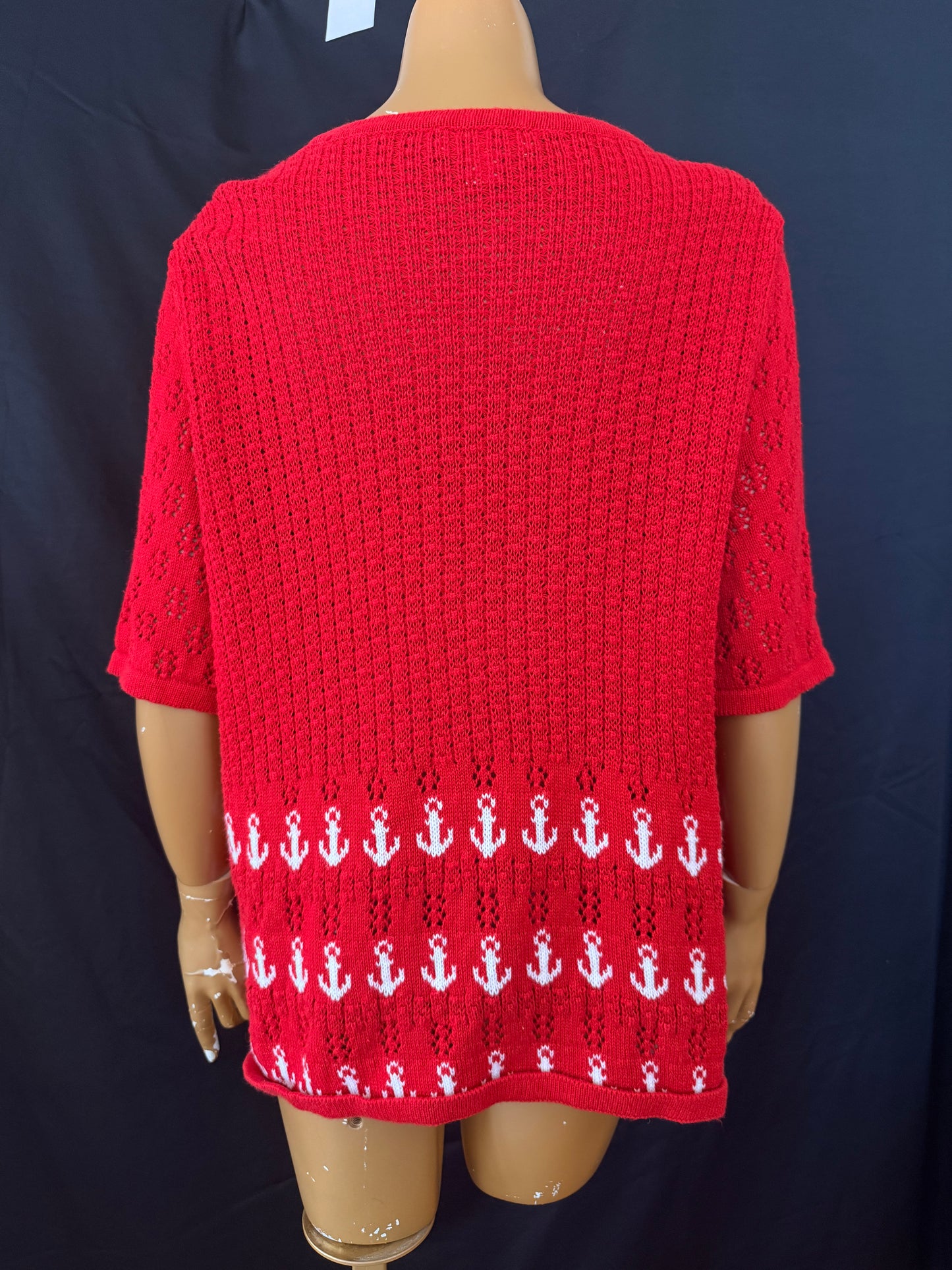 Boat Day Red Anchor Sweater