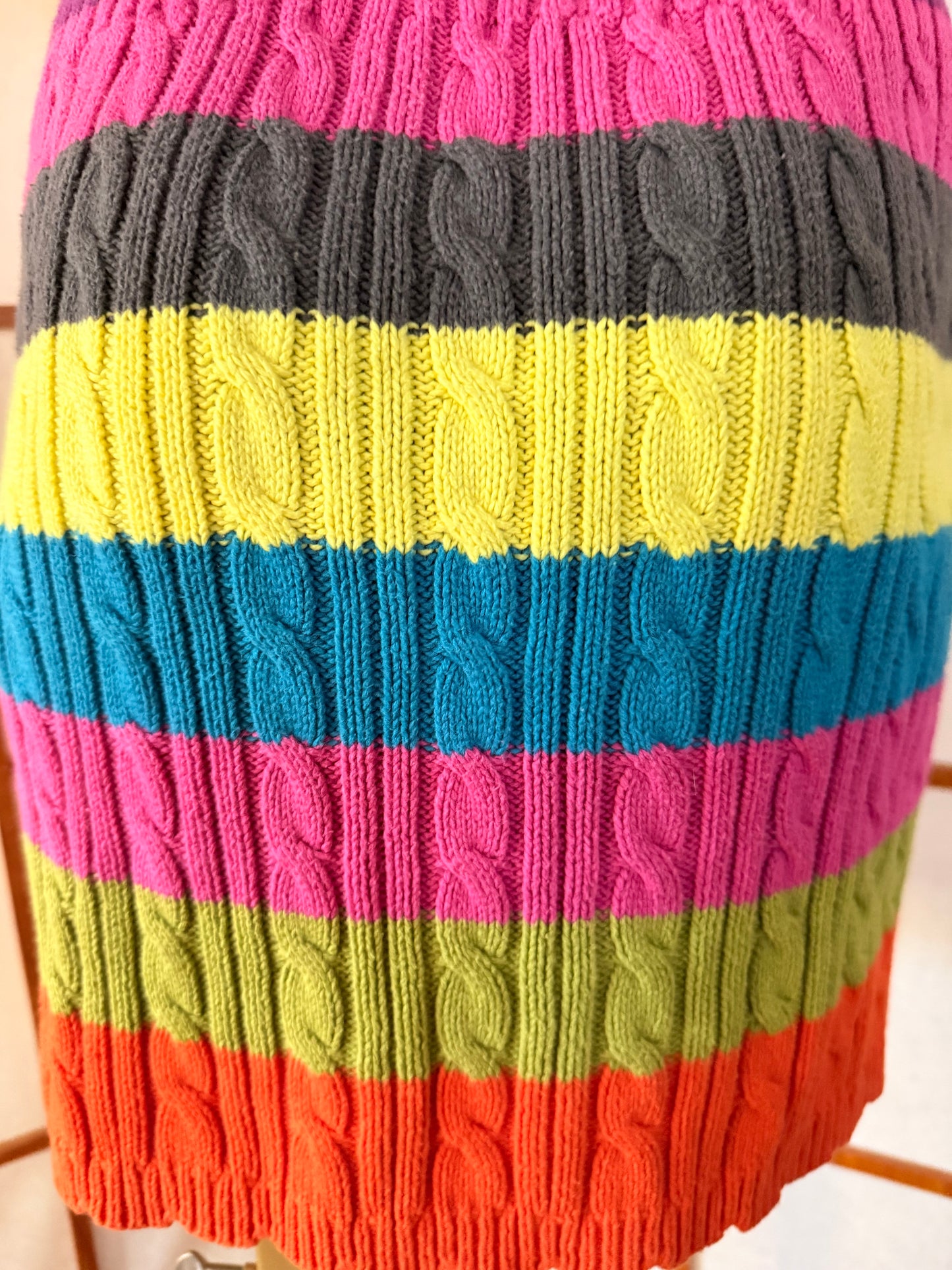 Colorful Striped Knit Skirt