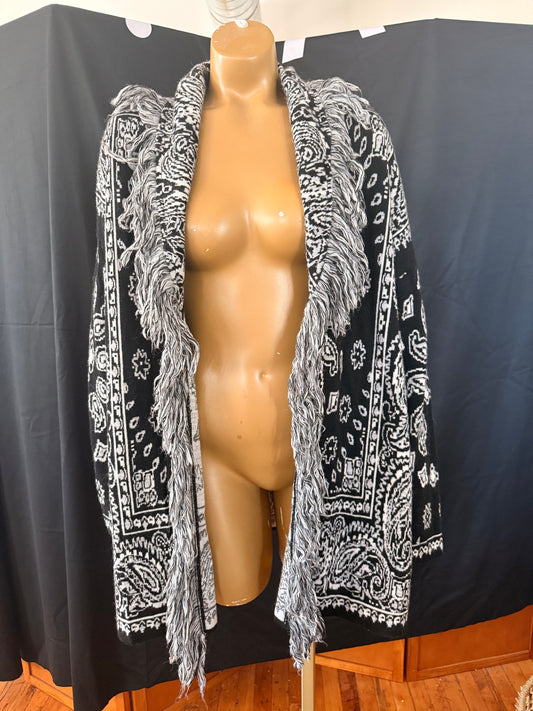 Black Paisley Cardigan