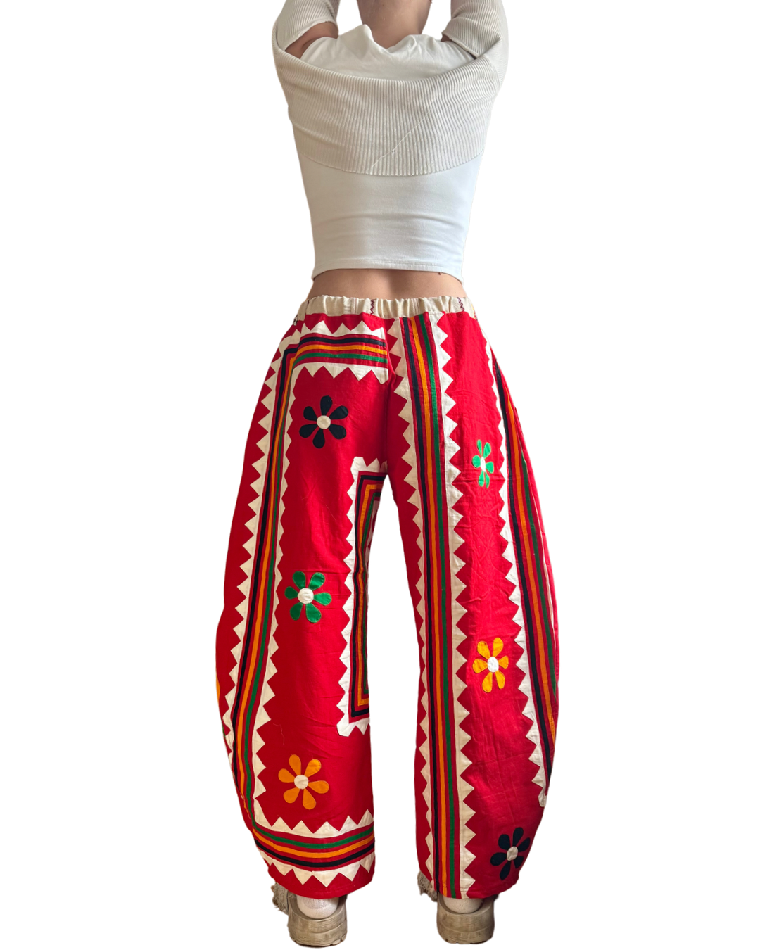 Reclaimed Applique Barrel Pant