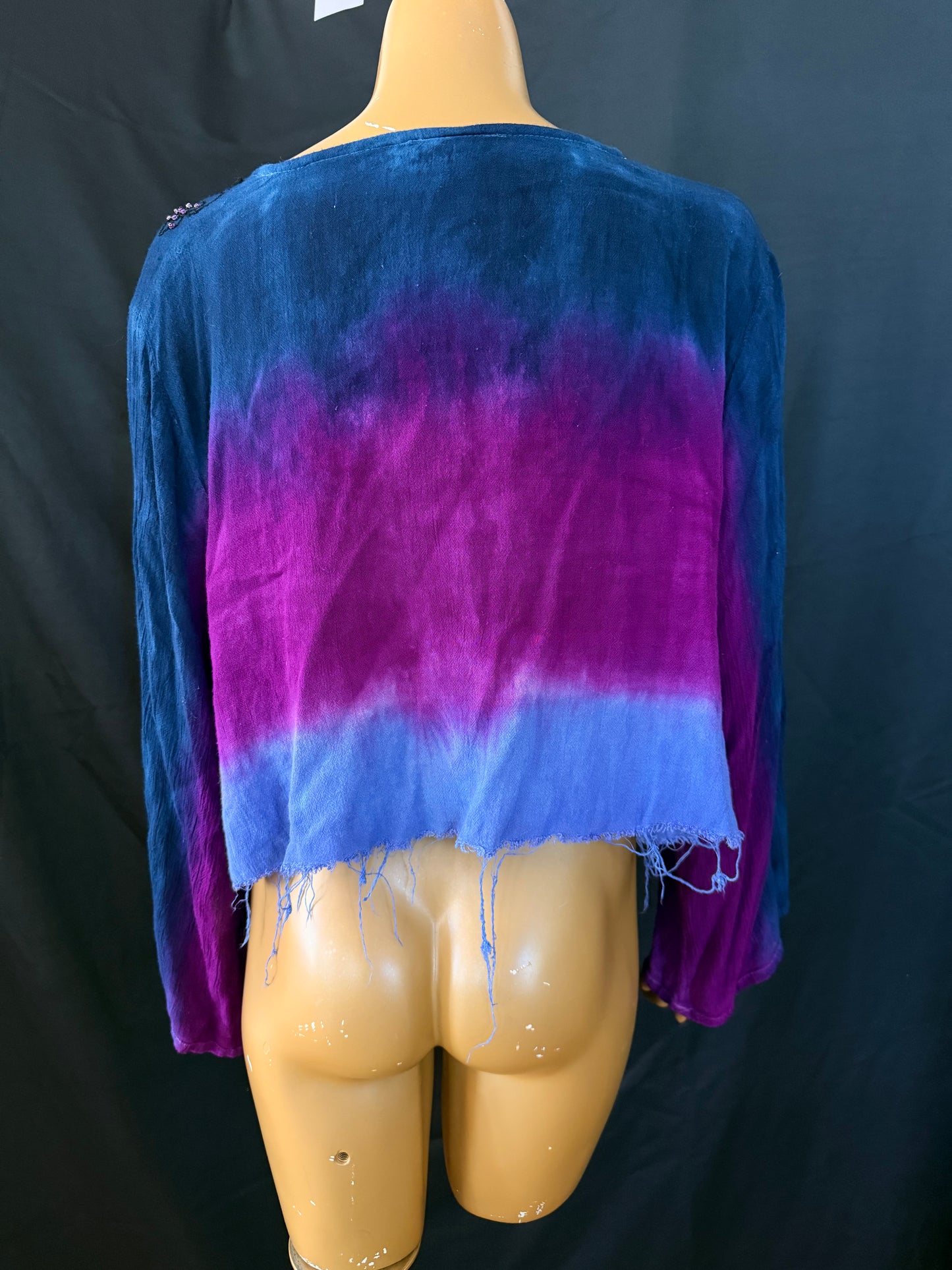 Boho Purple Ombré Beaded Top