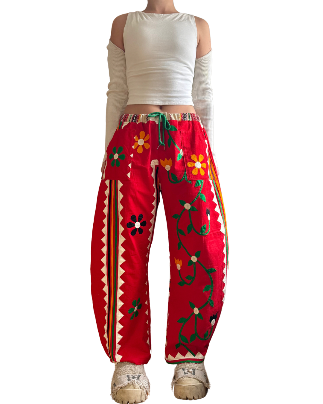 Reclaimed Applique Barrel Pant