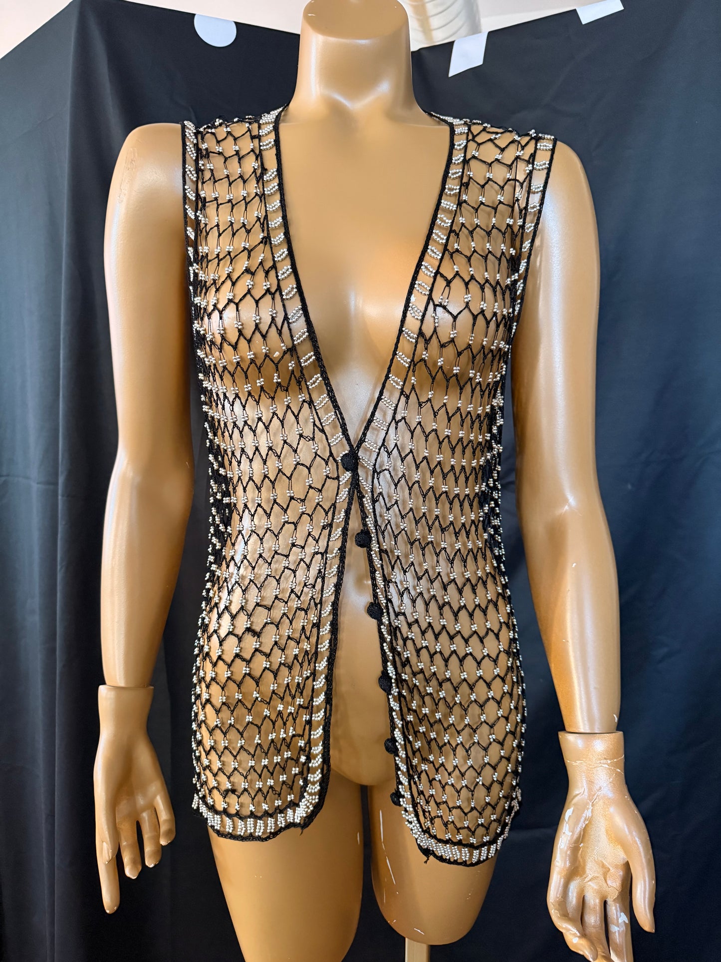 Black Beaded Vest