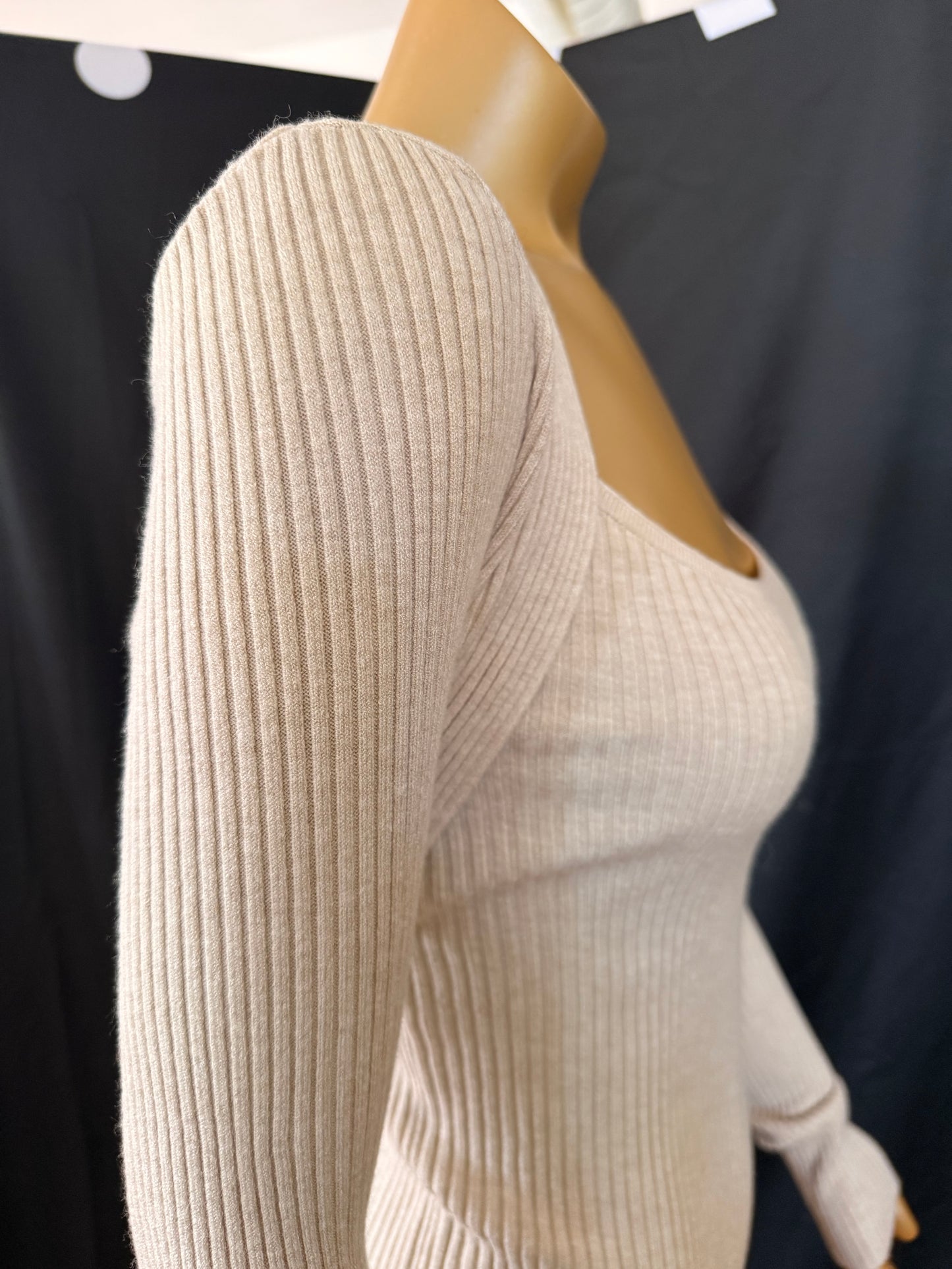 Comfy Long Sleeved Ribbed Knit Top