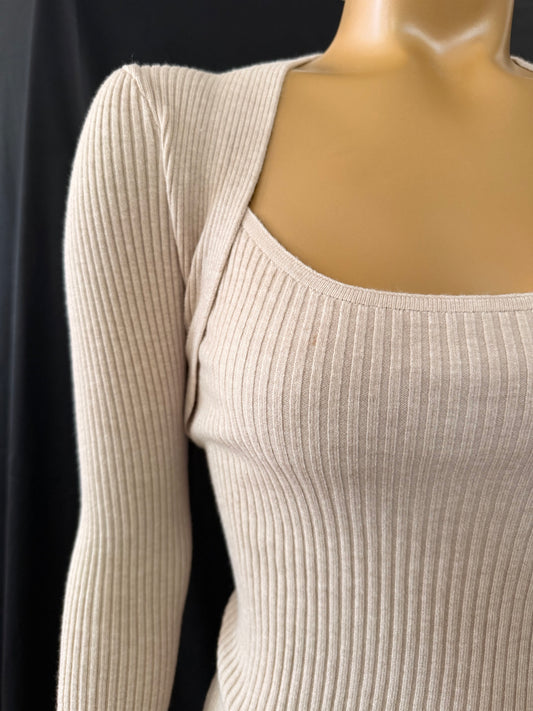 Comfy Long Sleeved Ribbed Knit Top