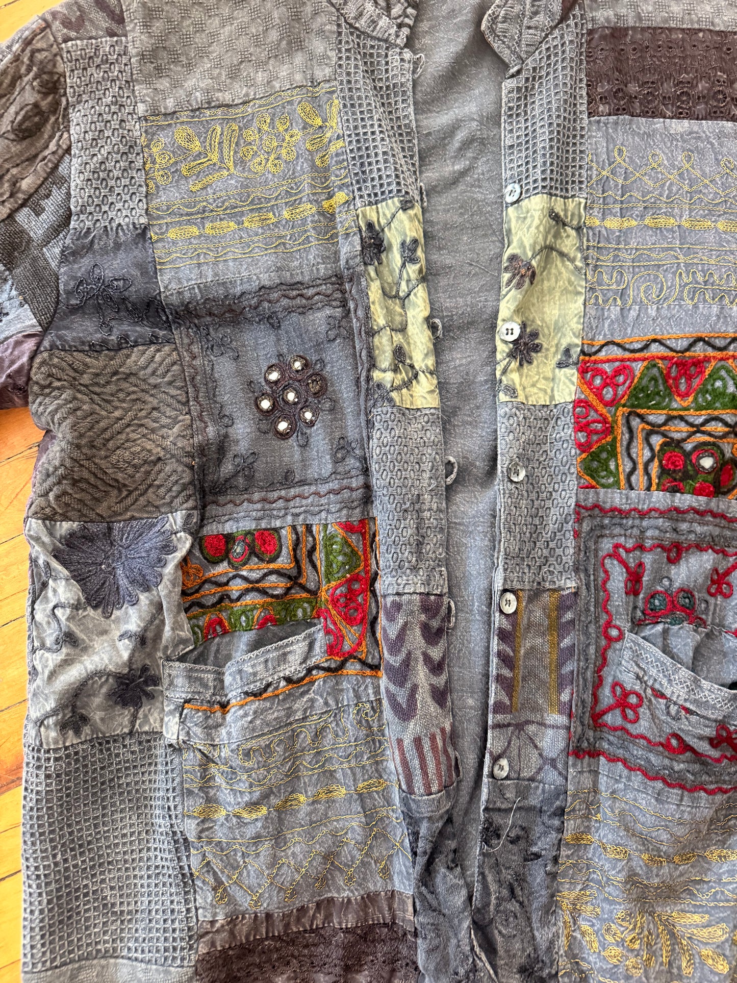 Charcoal Bohemian Patchwork Jacket