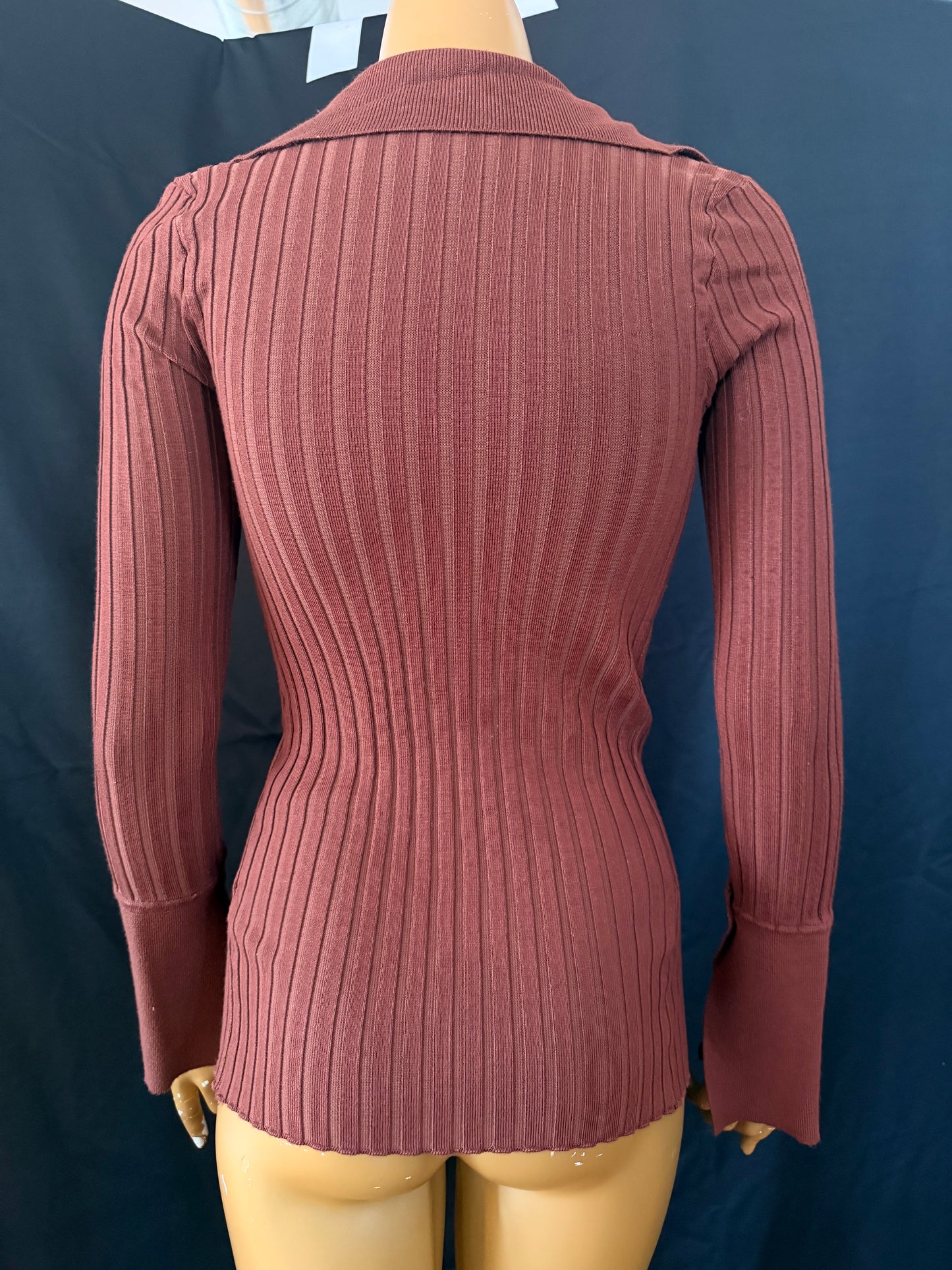 Brown Ribbed Long Sleeve