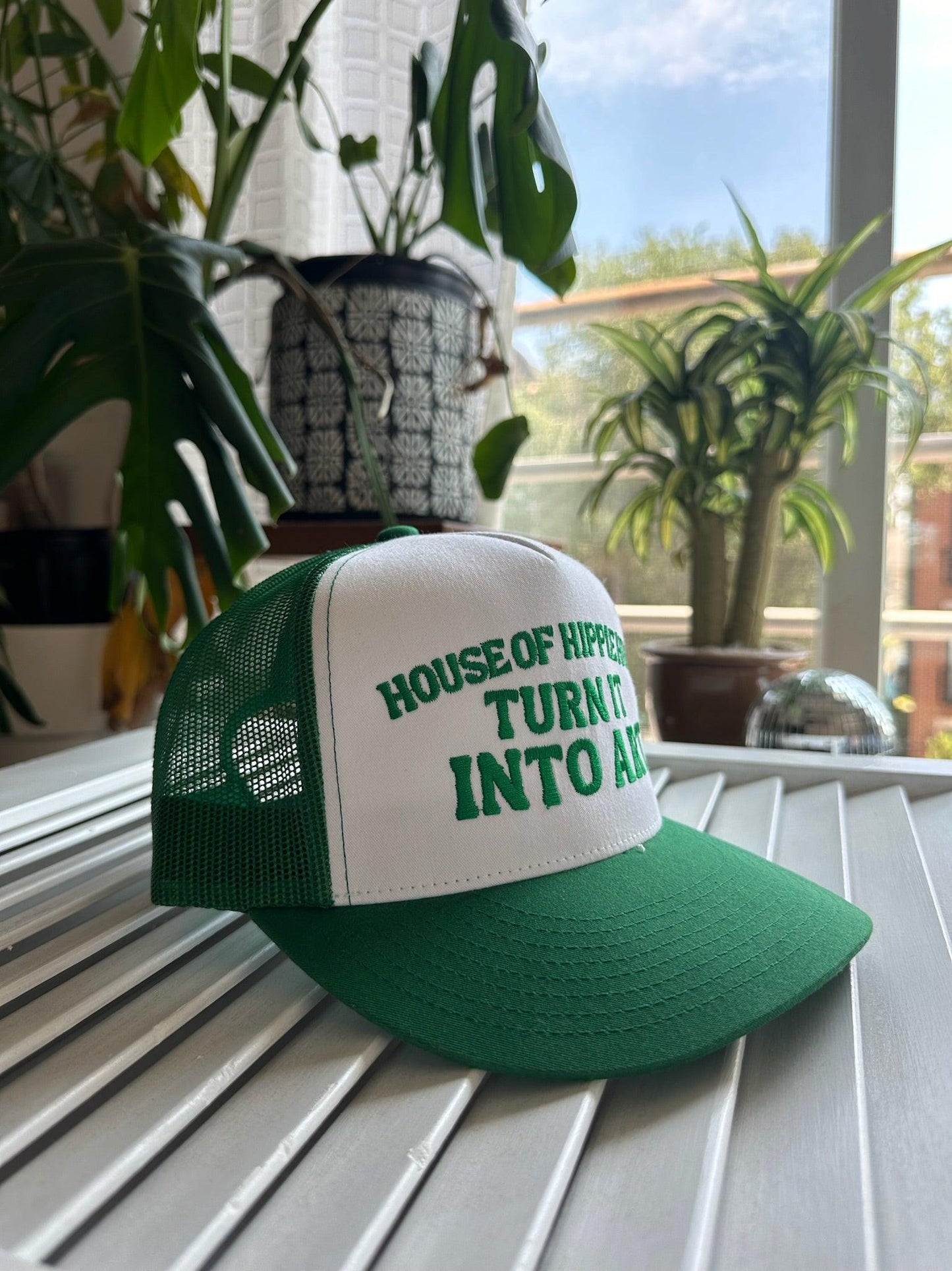 HH Turn it Into Art Green Trucker Cap - Hippie Hued