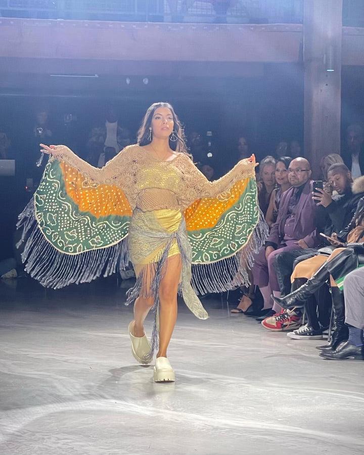 The Sana Reclaimed Cape Top - Hippie Hued