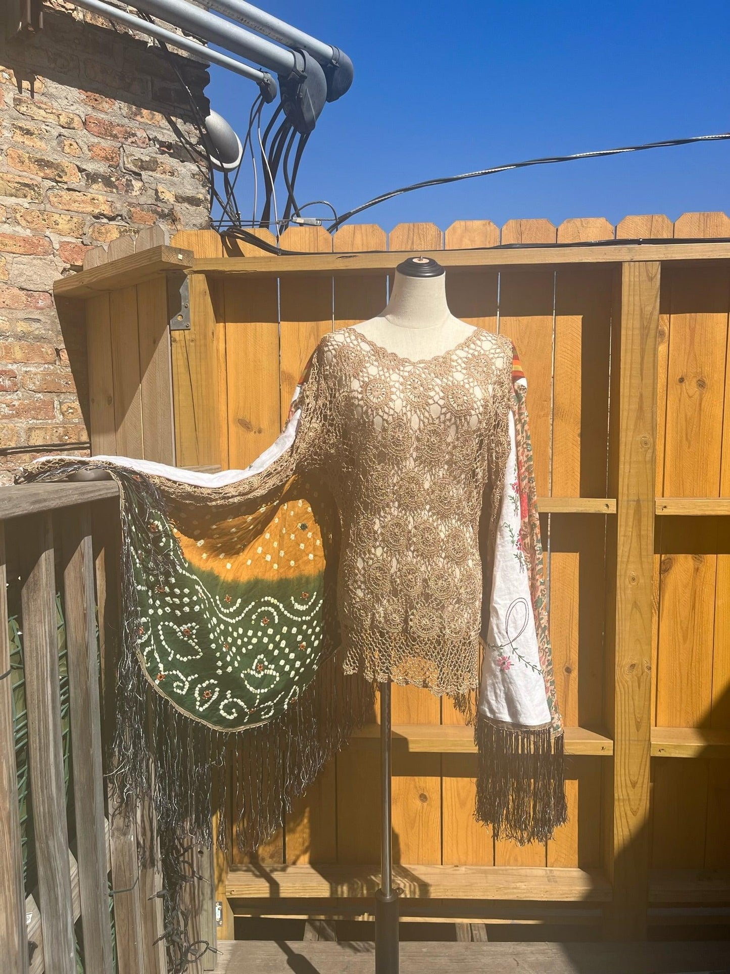 The Sana Reclaimed Cape Top - Hippie Hued