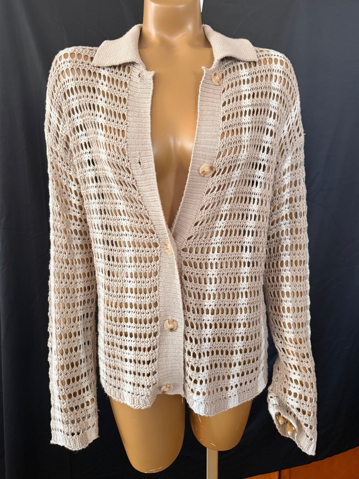 Stripe Crochet Button Down