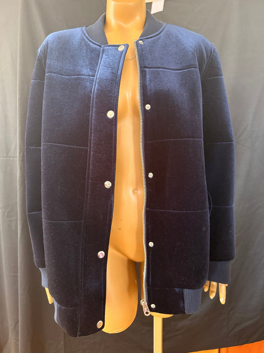 Blue Velvet Bomber Jacket