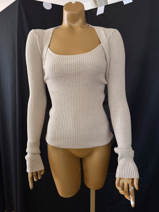 Comfy Long Sleeved Ribbed Knit Top