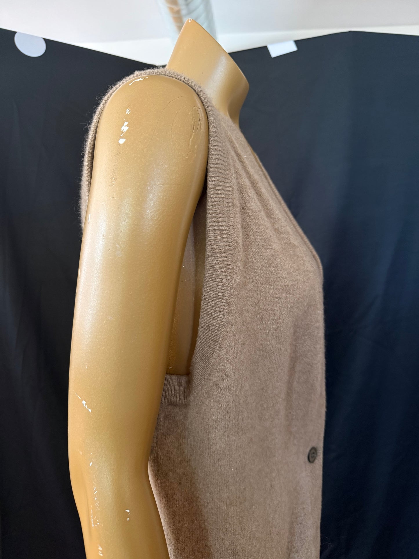 100% 2 ply Cashmere Tan Sweater Vest