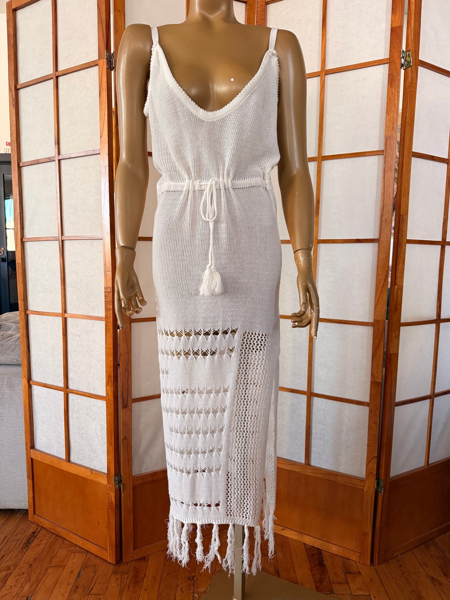 White Crochet Dress