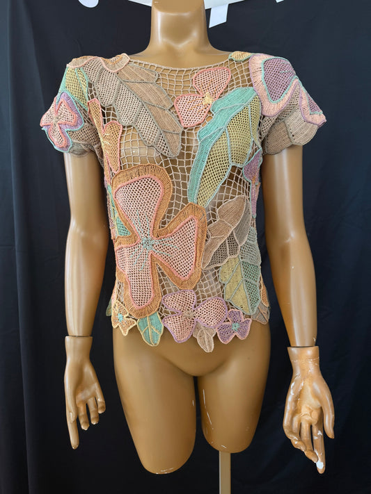 Hand Crocheted Pastel Top