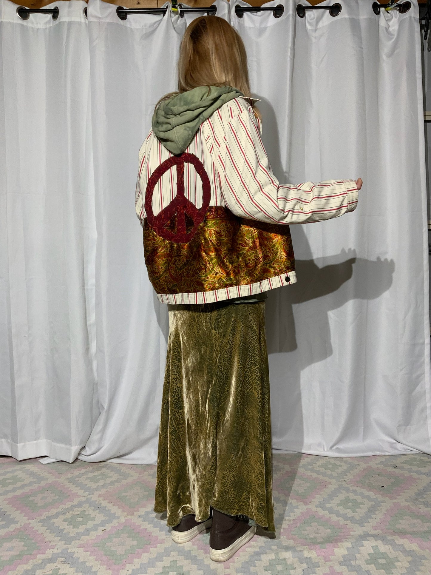 Green Velvet Maxi Skirt