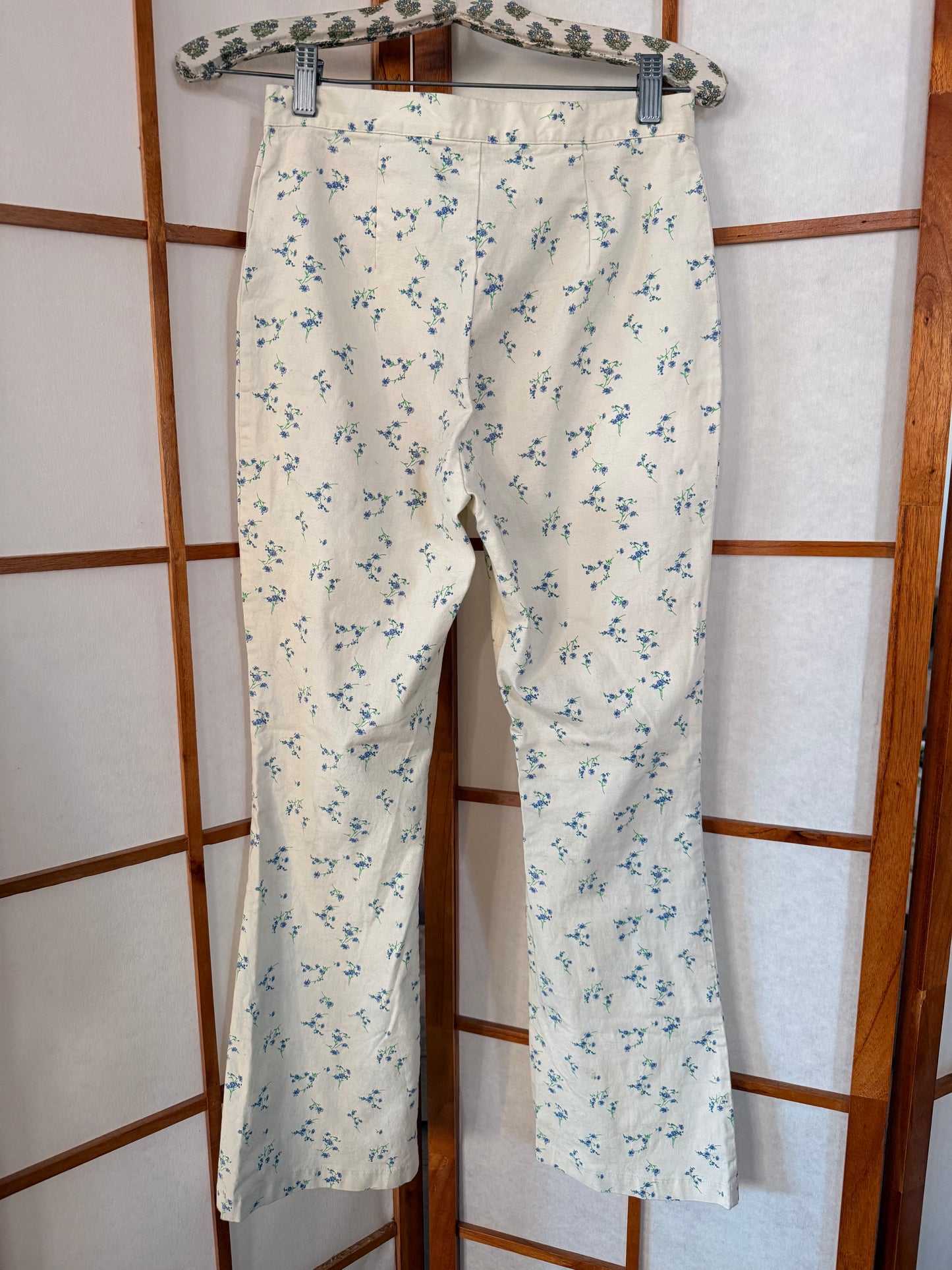 Flower Zip Up Pants