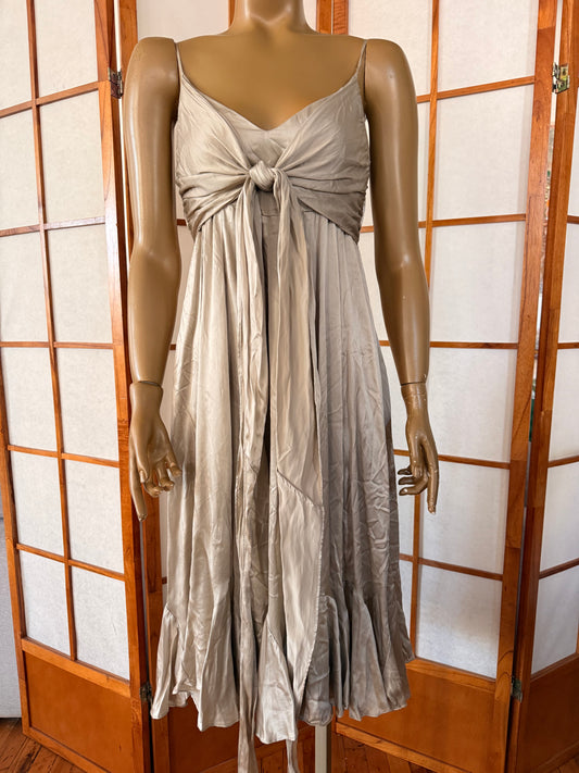 Silk Gold Midi Dress