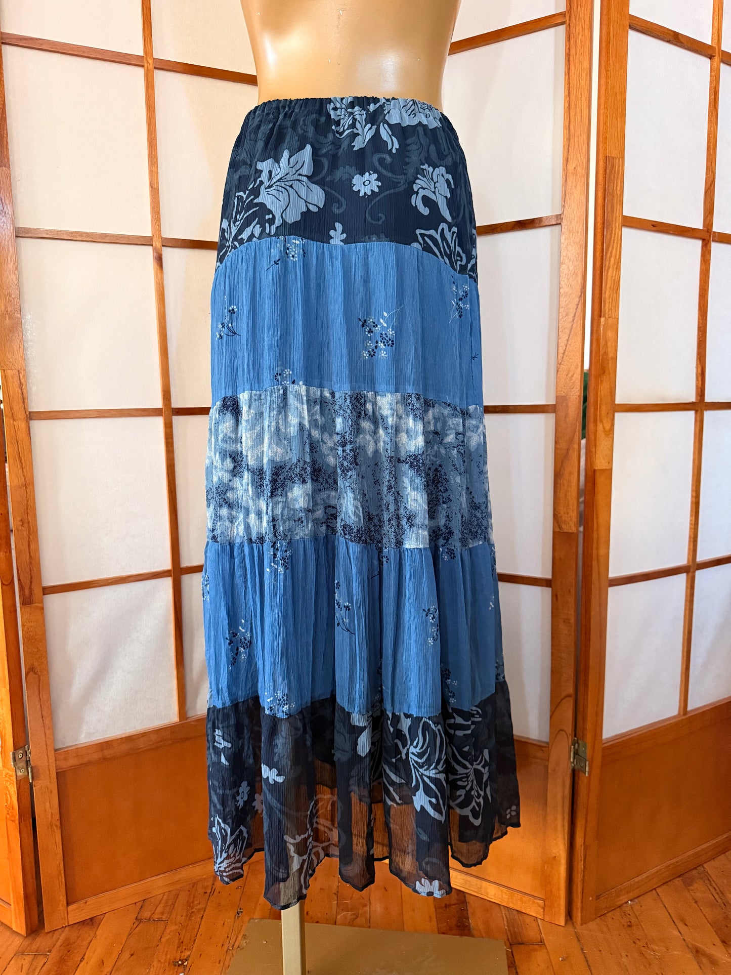 Blue Flowy Skirt