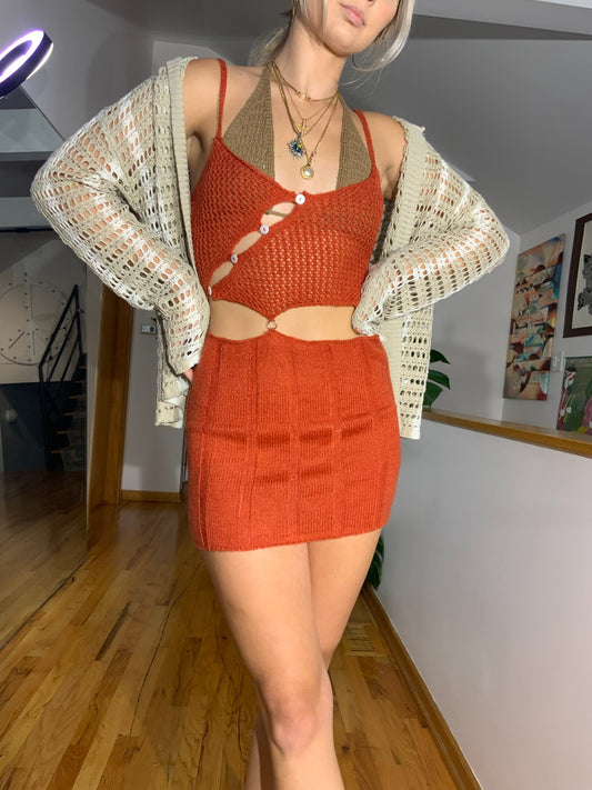 Stripe Crochet Button Down