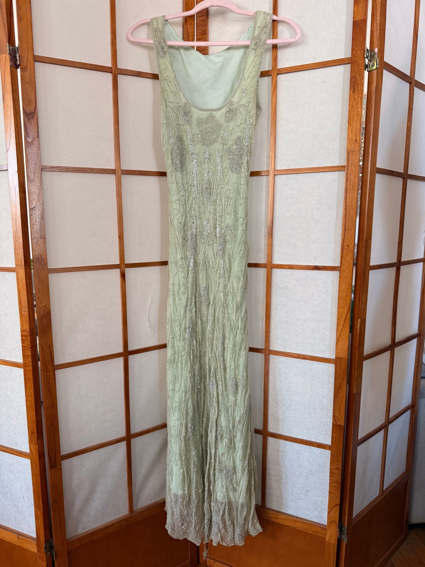 Green Beaded Dress