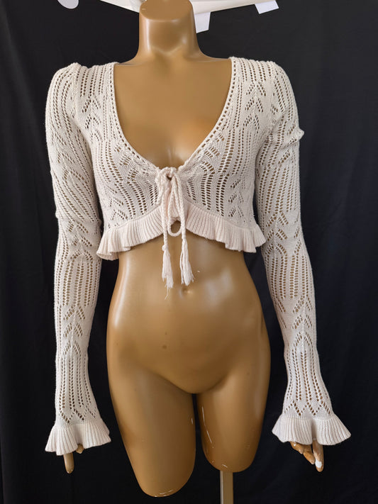White Ruffle Top