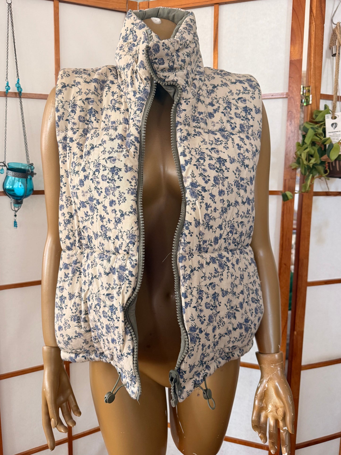Floral Puffer Vest