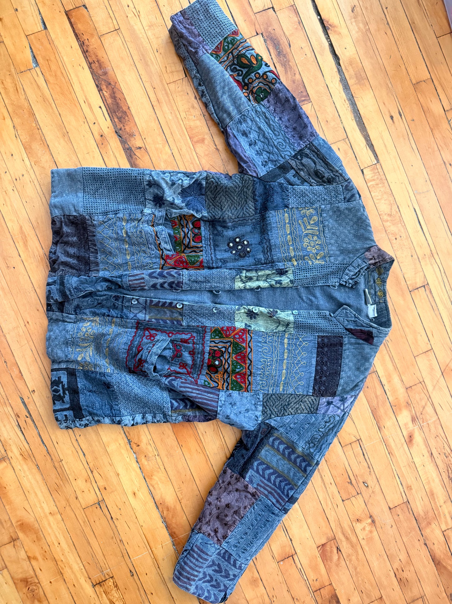 Charcoal Bohemian Patchwork Jacket