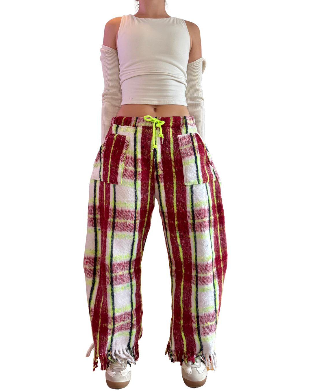 Reclaimed Plaid Barrel Pants