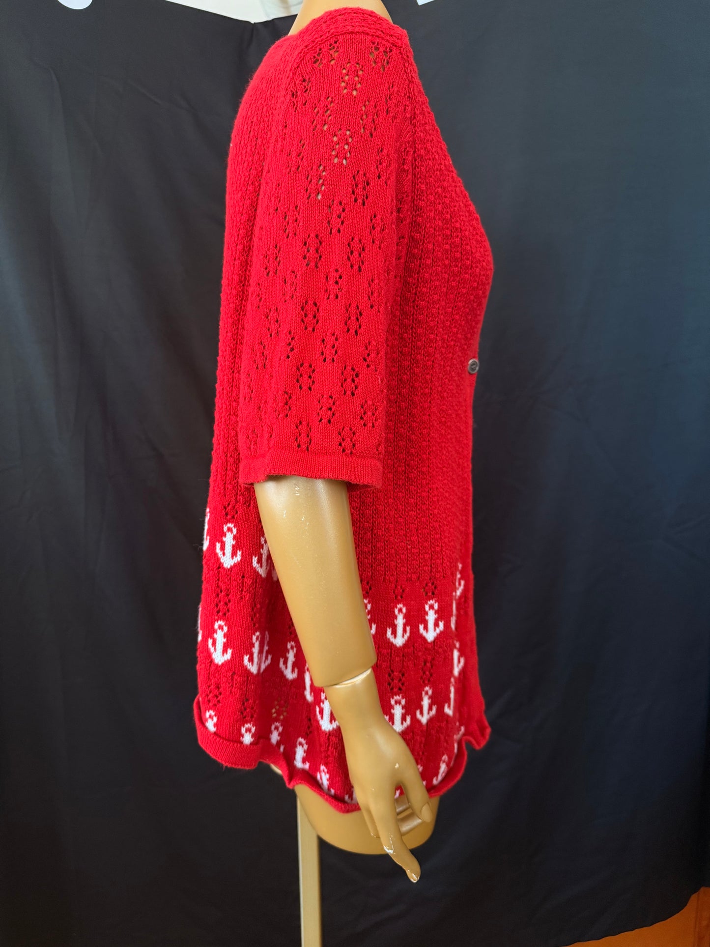 Boat Day Red Anchor Sweater