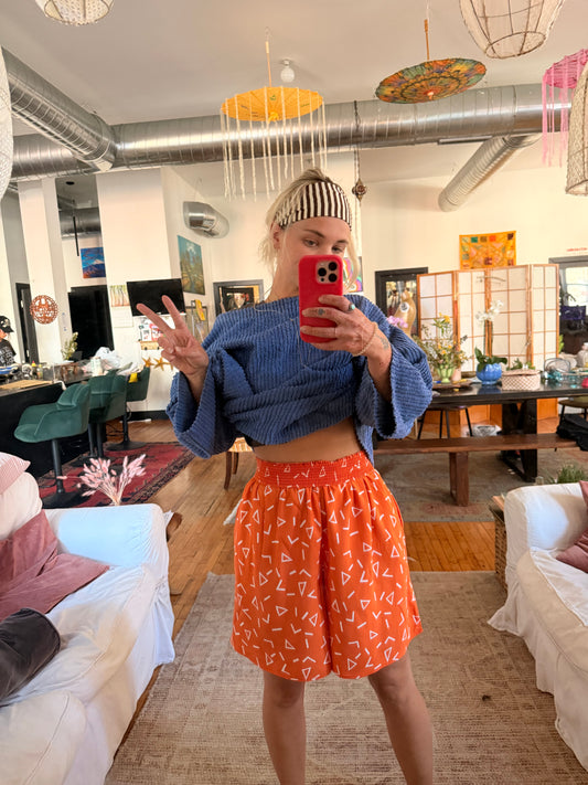 Orange Long Shorts
