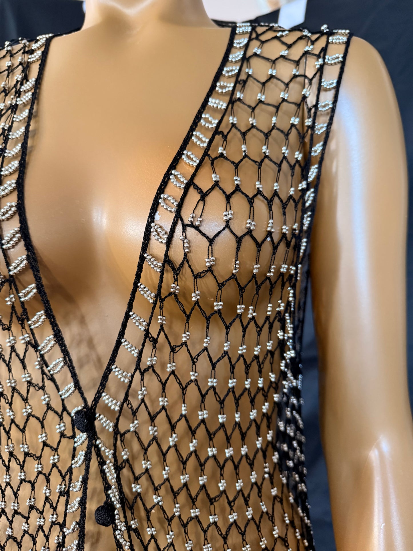 Black Beaded Vest