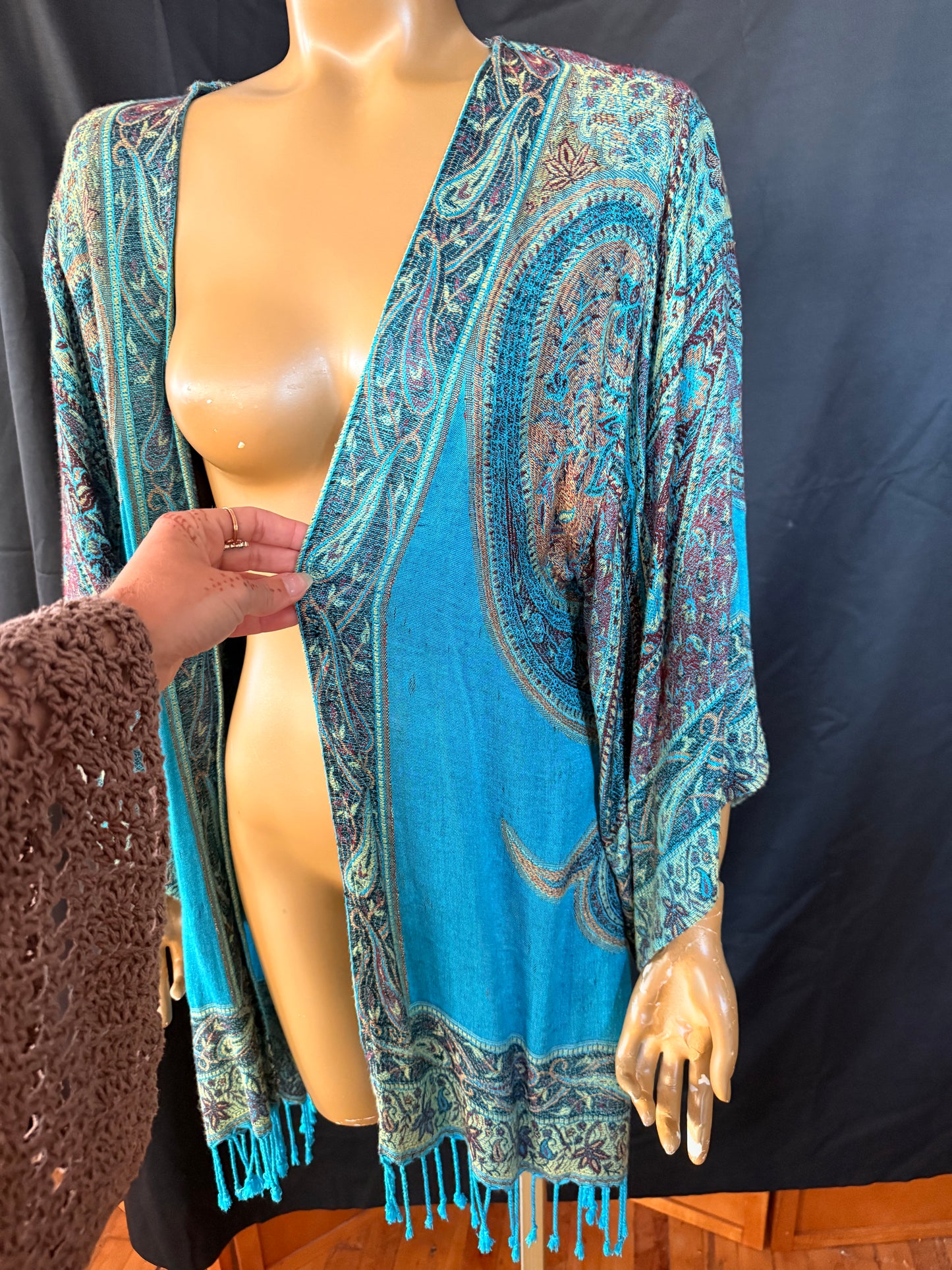 Blue Pashmina Cardigan