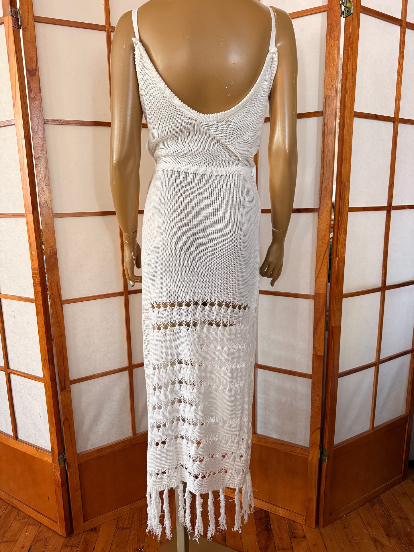 White Crochet Dress