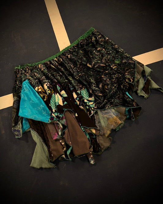 Reclaimed Glazed Rain Mini Skirt