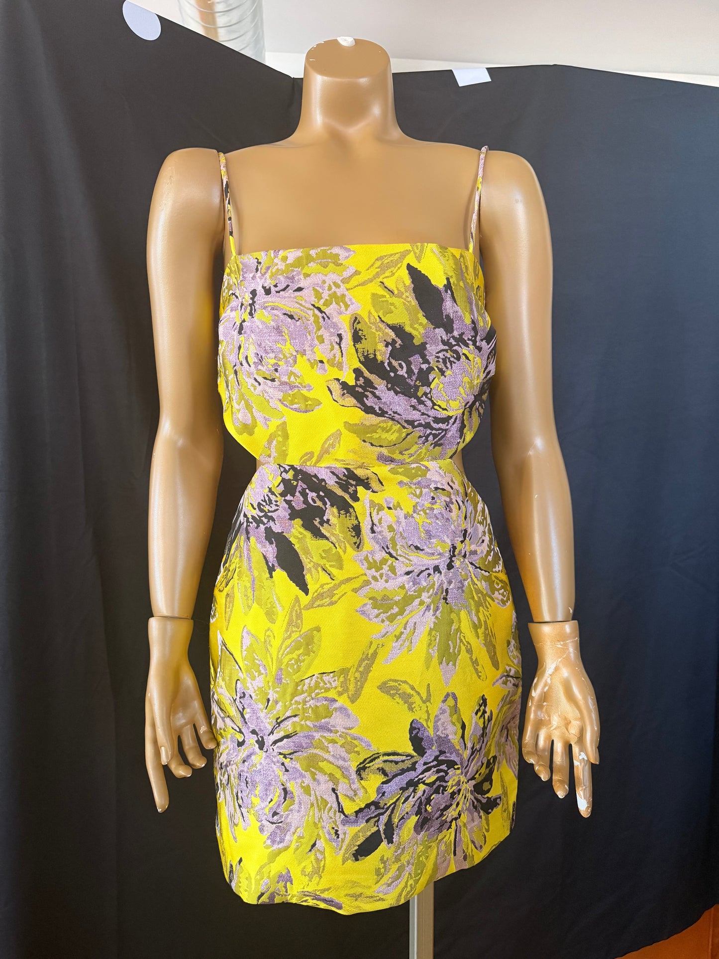 Camilla Coelho Sukie Cutout dress in Yellow Floral