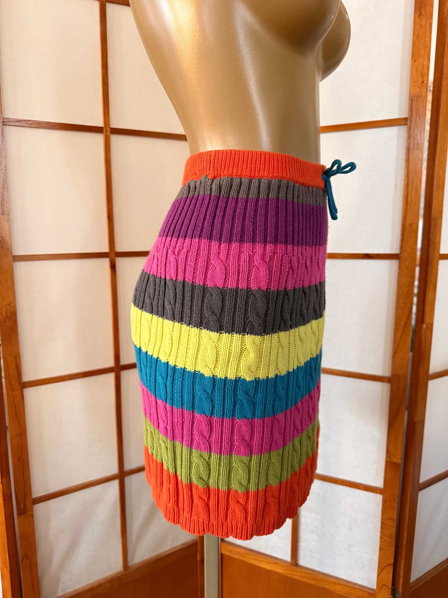 Colorful Striped Knit Skirt