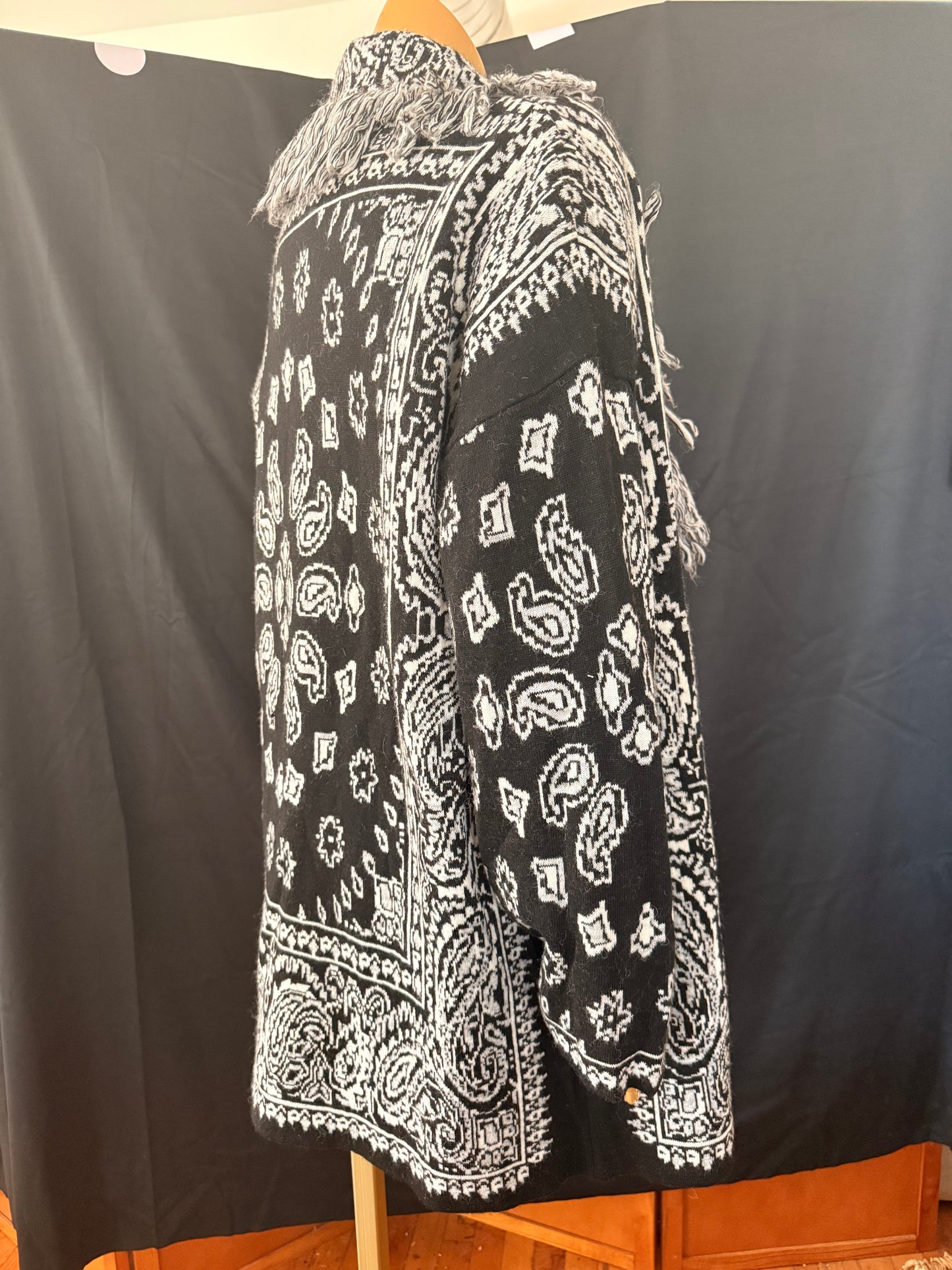 Black Paisley Cardigan