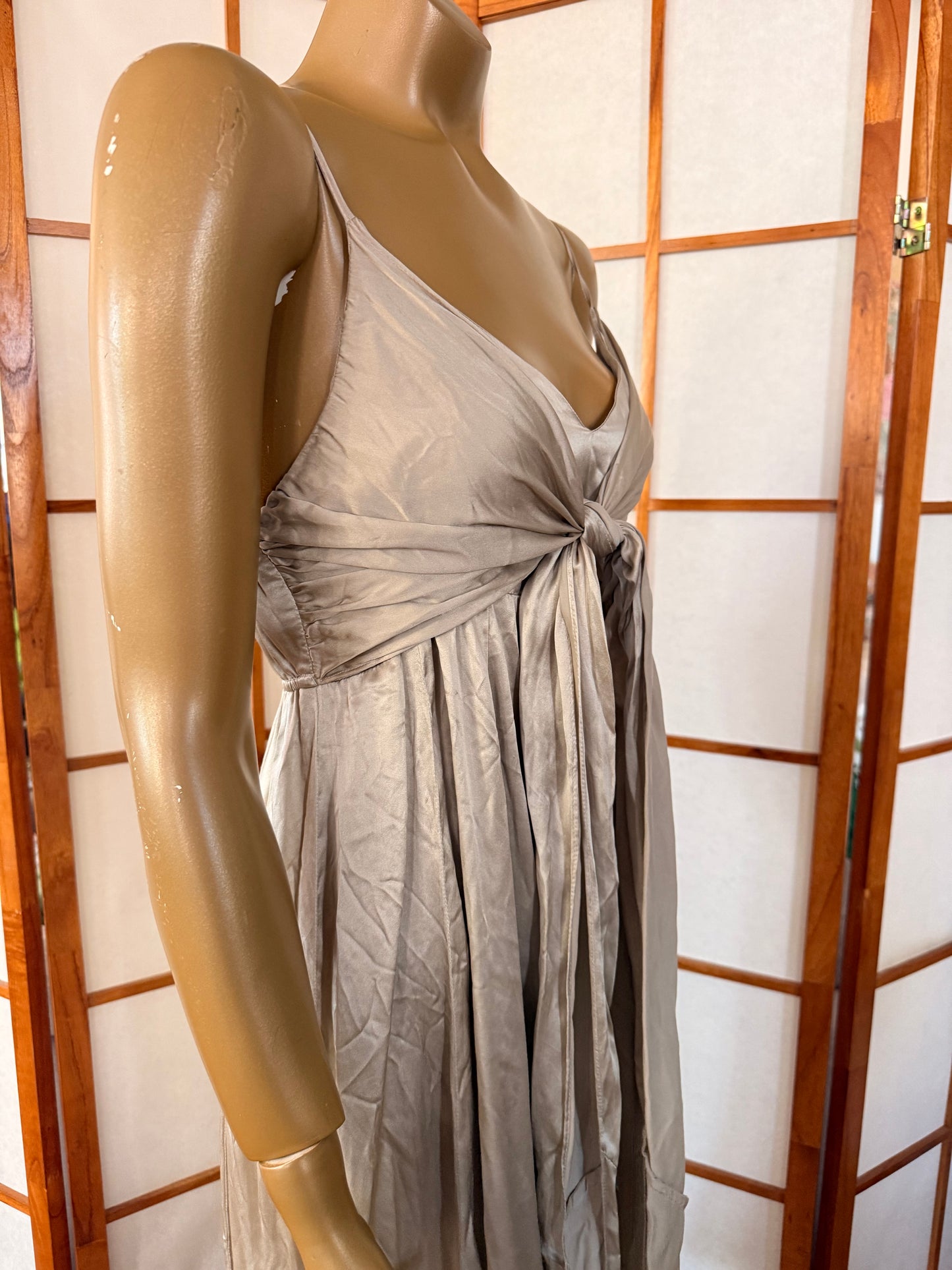 Silk Gold Midi Dress