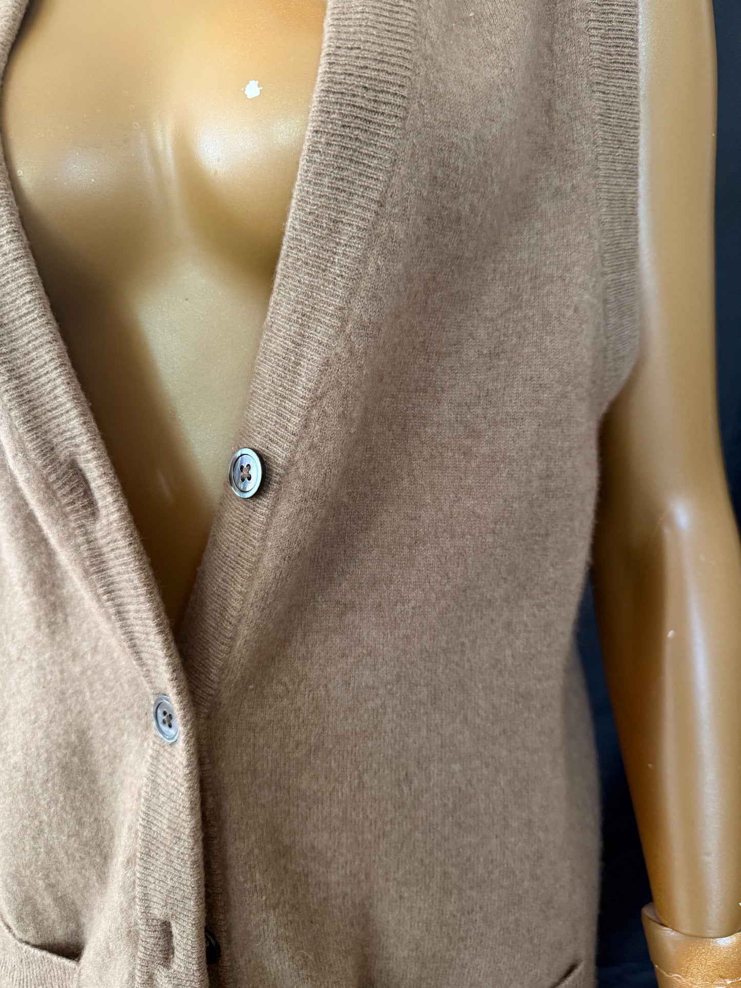 100% 2 ply Cashmere Tan Sweater Vest