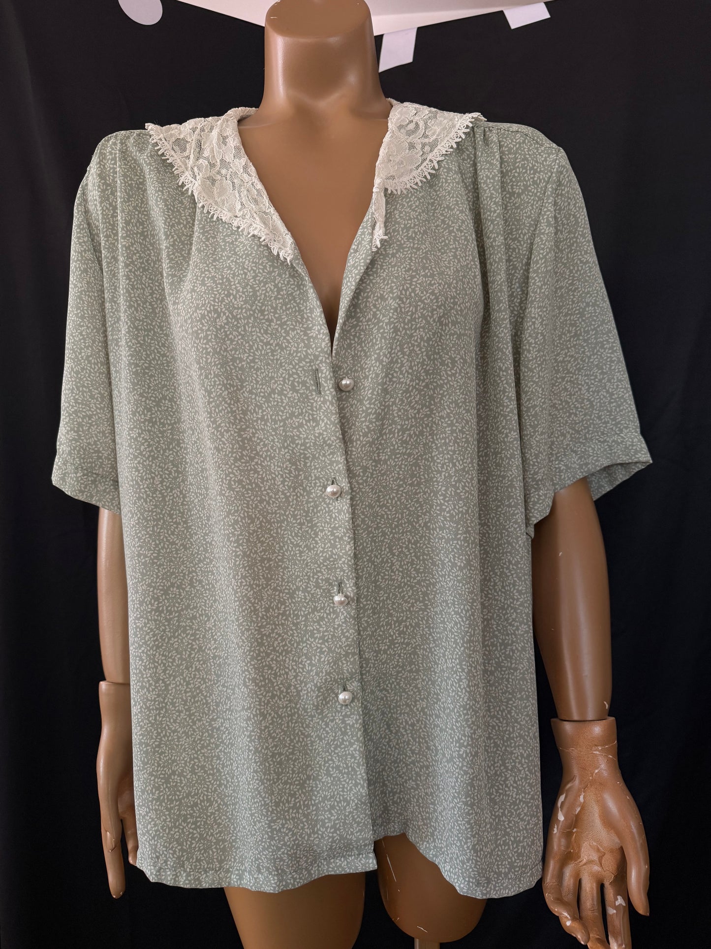 Romantic Lace Collared Button Down