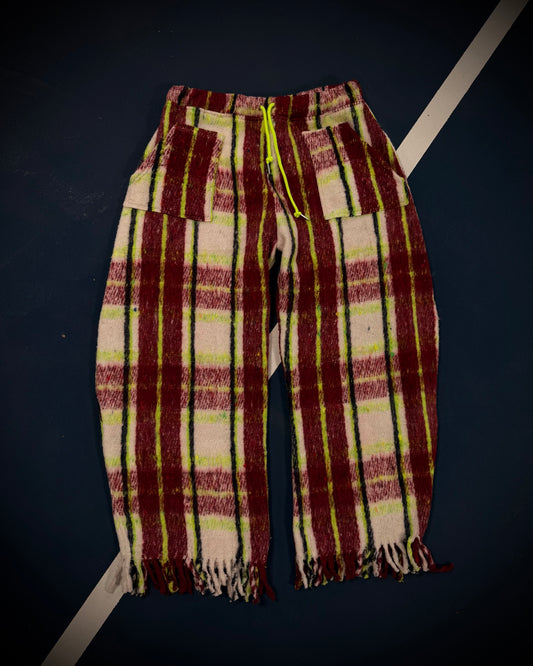 Reclaimed Plaid Barrel Pants