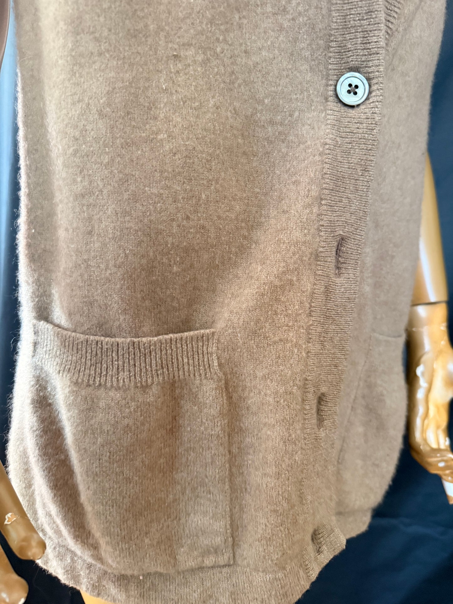 100% 2 ply Cashmere Tan Sweater Vest