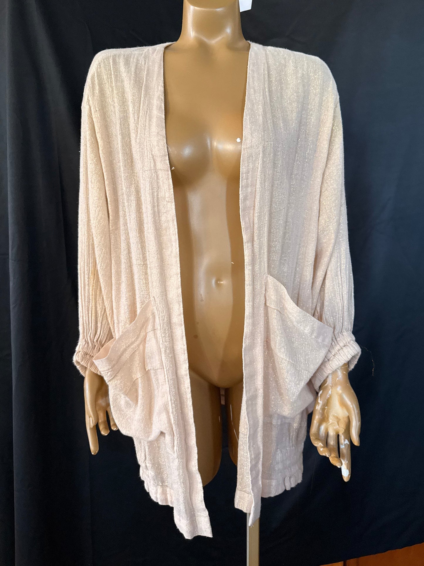 Tan Tinsel Cardigan