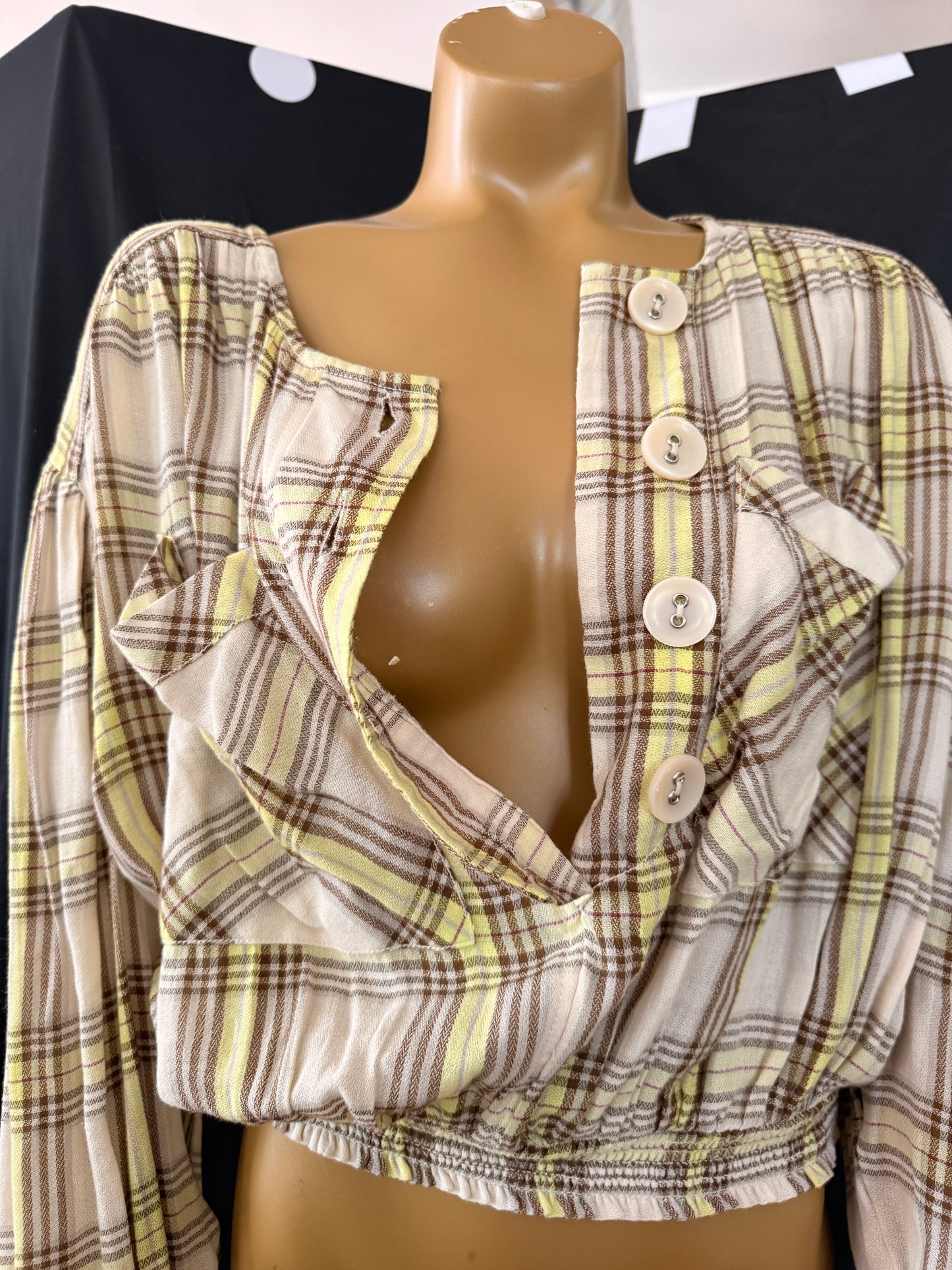 Free People Plaid Top
