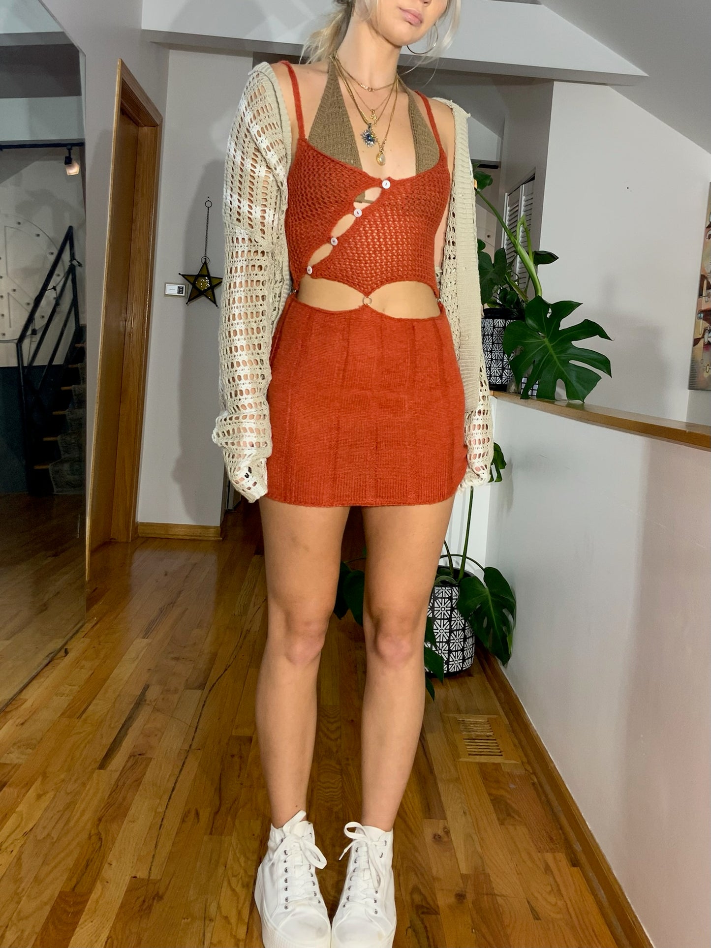 Stripe Crochet Button Down