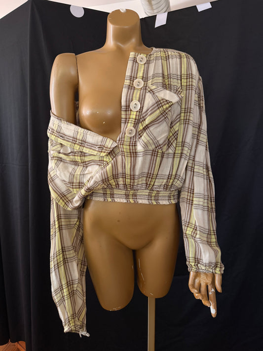 Free People Plaid Top