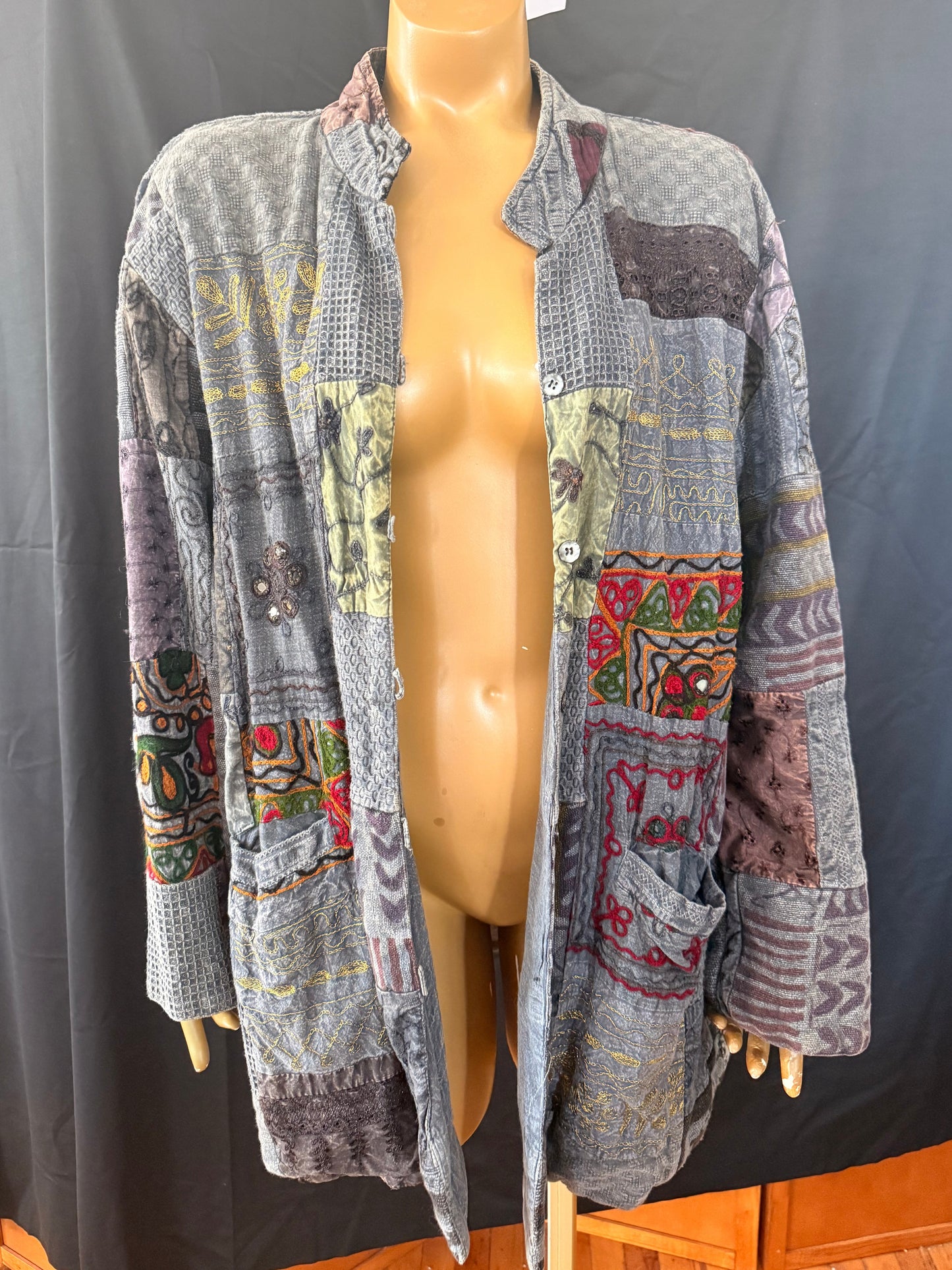 Charcoal Bohemian Patchwork Jacket